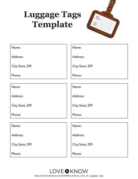 luggage tag printable template.